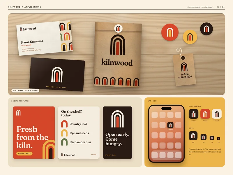 Kilnwood Applications: kraft bag, box, tin, stickers and phone
